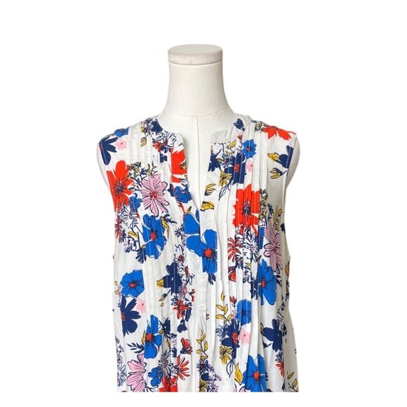 Old Navy Floral Summer Fit and Flare Dress Sz M Swing Pleated Feminine Colorful - Picture 3 of 8